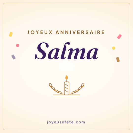 Image carrée « Joyeux anniversaire Salma » pour WhatsApp