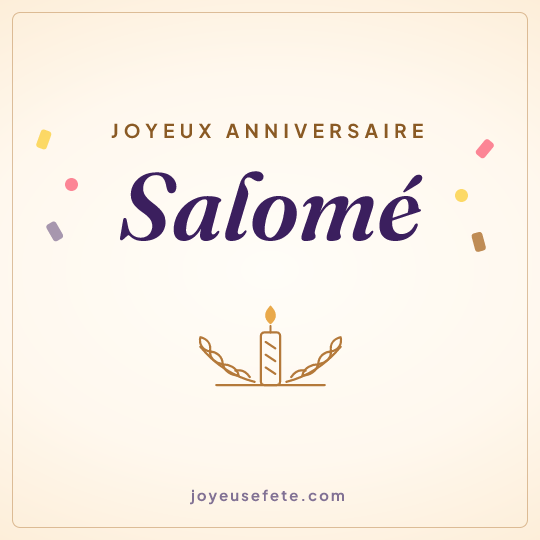 Image carrée « Joyeux anniversaire Salomé » pour WhatsApp