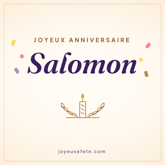 Image carrée « Joyeux anniversaire Salomon » pour WhatsApp