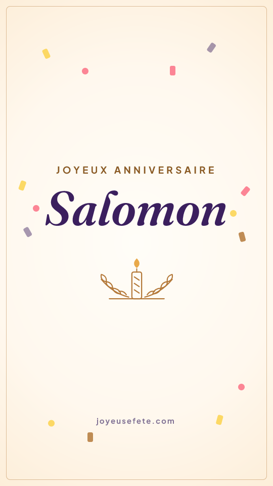 Image « Joyeux anniversaire Salomon » au format story