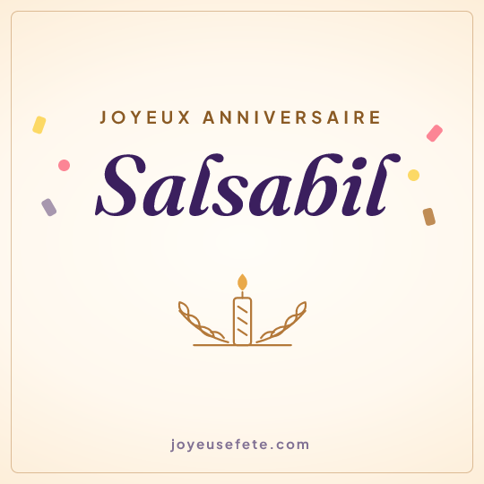Image carrée « Joyeux anniversaire Salsabil » pour WhatsApp