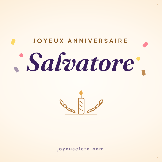 Image carrée « Joyeux anniversaire Salvatore » pour WhatsApp