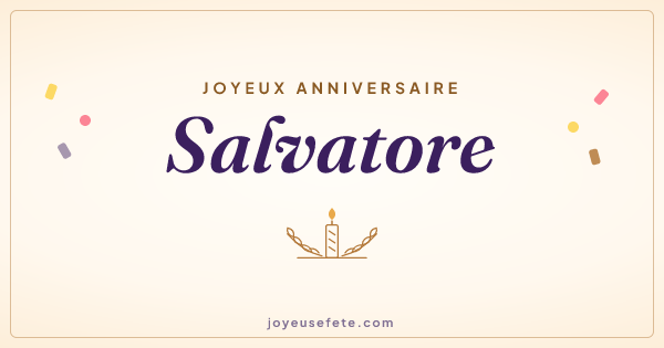 Image « Joyeux anniversaire Salvatore » au format large