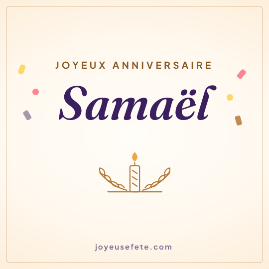 Image carrée « Joyeux anniversaire Samaël » pour WhatsApp