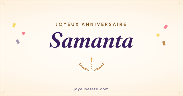 Image « Joyeux anniversaire Samanta » au format large