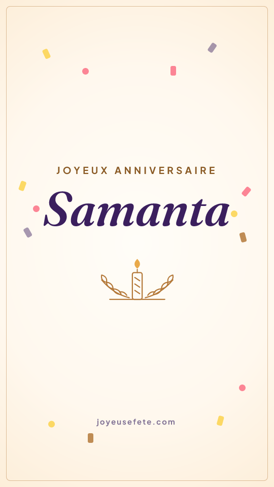 Image « Joyeux anniversaire Samanta » au format story