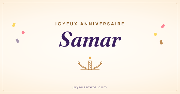 Image « Joyeux anniversaire Samar » au format large