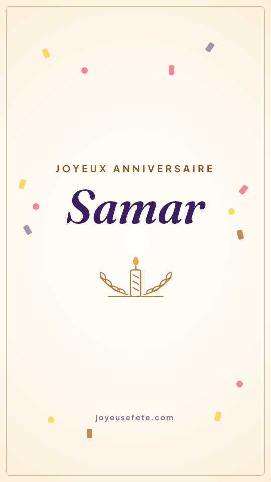 Image « Joyeux anniversaire Samar » au format story