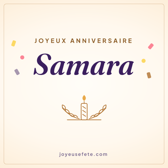 Image carrée « Joyeux anniversaire Samara » pour WhatsApp