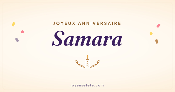 Image « Joyeux anniversaire Samara » au format large
