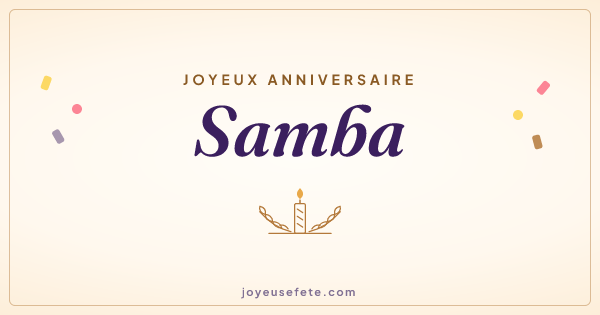 Image « Joyeux anniversaire Samba » au format large