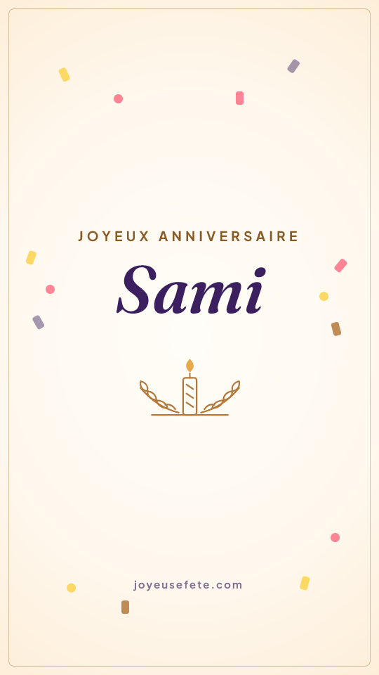 Image « Joyeux anniversaire Sami » au format story