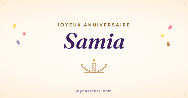 Image « Joyeux anniversaire Samia » au format large