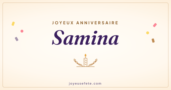 Image « Joyeux anniversaire Samina » au format large