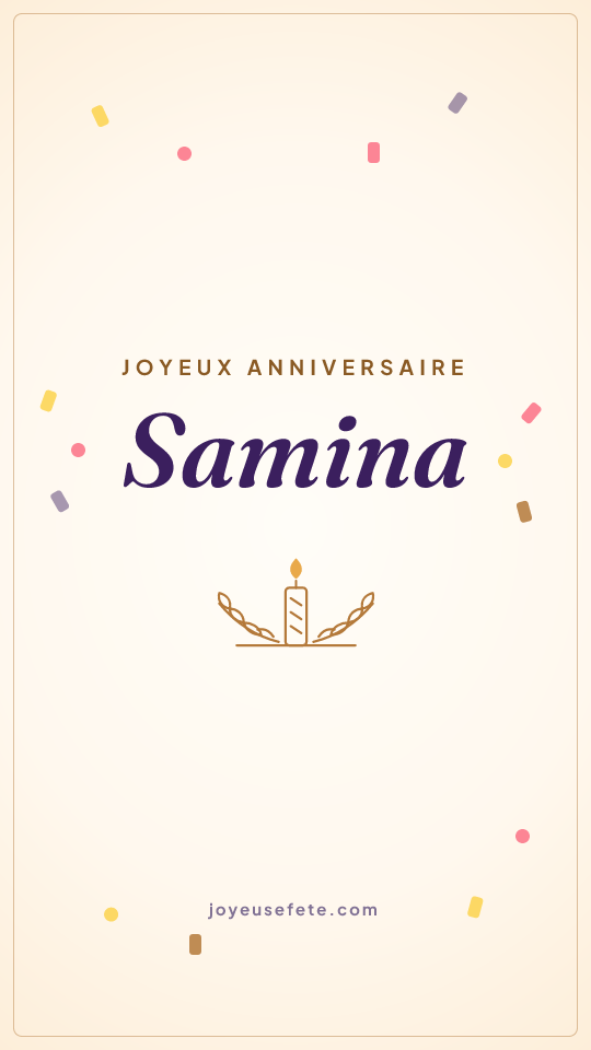 Image « Joyeux anniversaire Samina » au format story
