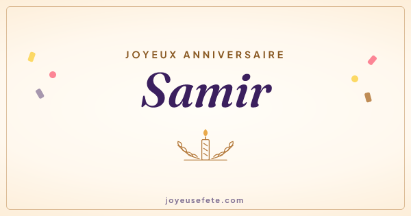 Image « Joyeux anniversaire Samir » au format large
