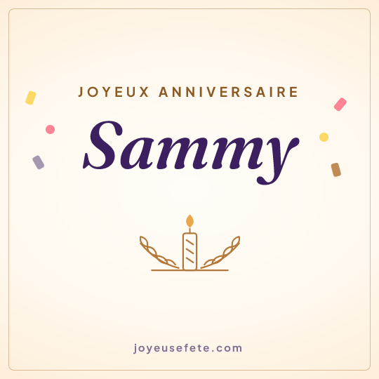 Image carrée « Joyeux anniversaire Sammy » pour WhatsApp