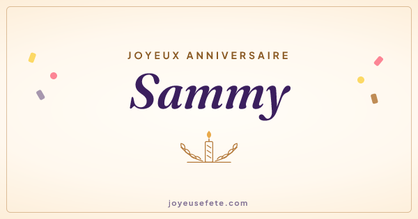 Image « Joyeux anniversaire Sammy » au format large
