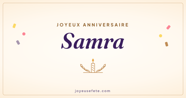Image « Joyeux anniversaire Samra » au format large