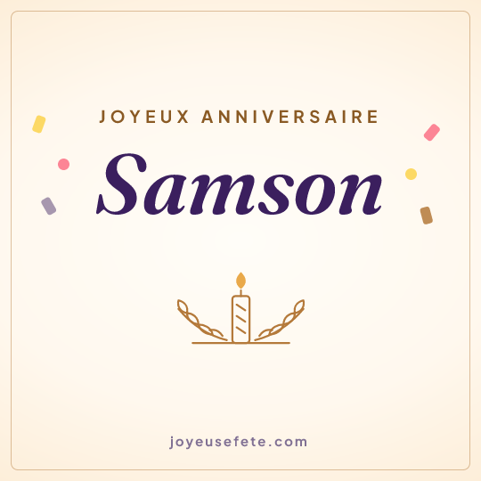 Image carrée « Joyeux anniversaire Samson » pour WhatsApp
