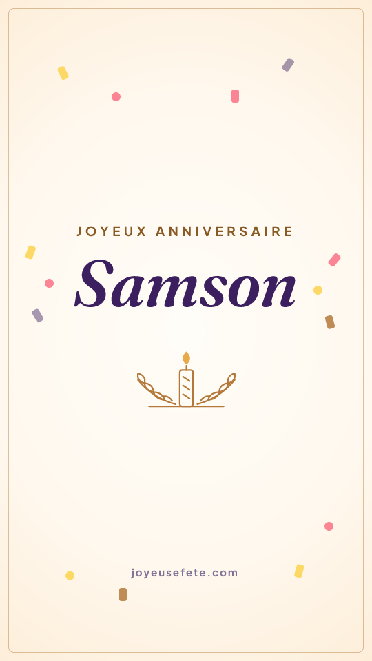 Image « Joyeux anniversaire Samson » au format story
