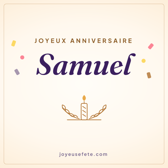 Image carrée « Joyeux anniversaire Samuel » pour WhatsApp