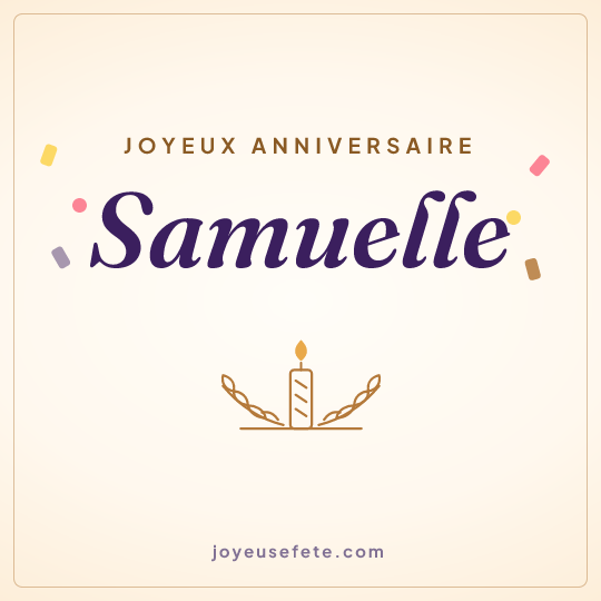 Image carrée « Joyeux anniversaire Samuelle » pour WhatsApp
