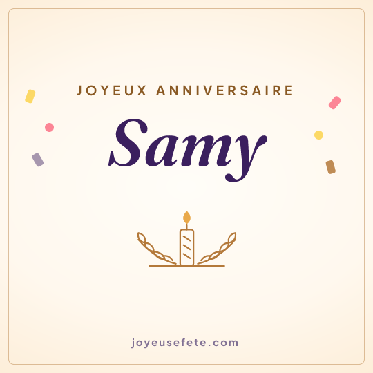 Image carrée « Joyeux anniversaire Samy » pour WhatsApp