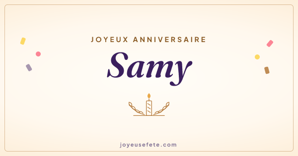 Image « Joyeux anniversaire Samy » au format large