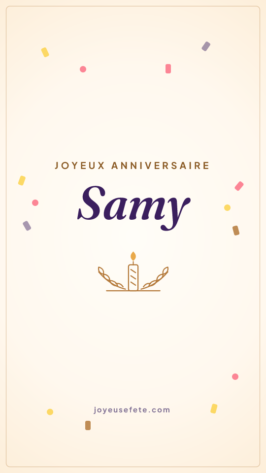 Image « Joyeux anniversaire Samy » au format story