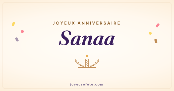 Image « Joyeux anniversaire Sanaa » au format large