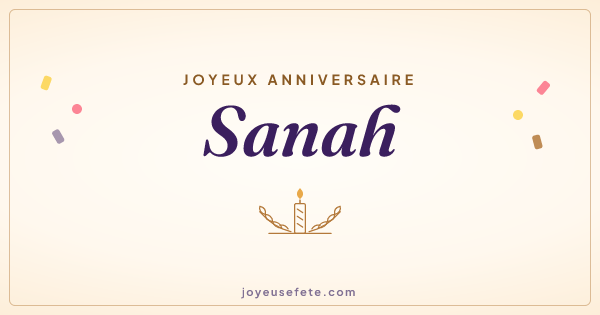 Image « Joyeux anniversaire Sanah » au format large