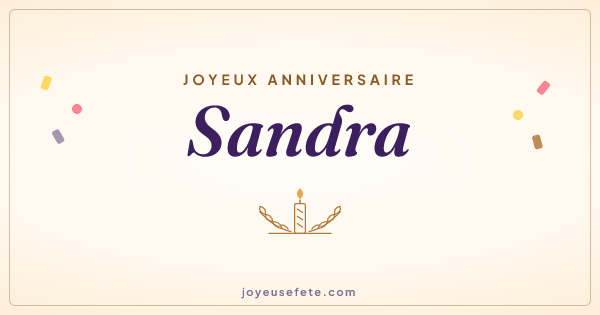 Image « Joyeux anniversaire Sandra » au format large