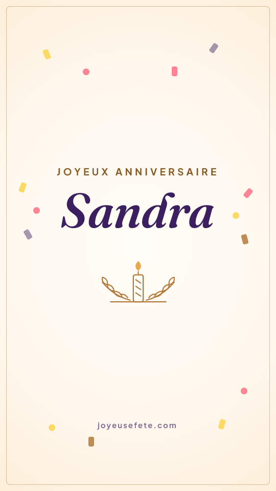 Image « Joyeux anniversaire Sandra » au format story