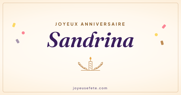 Image « Joyeux anniversaire Sandrina » au format large