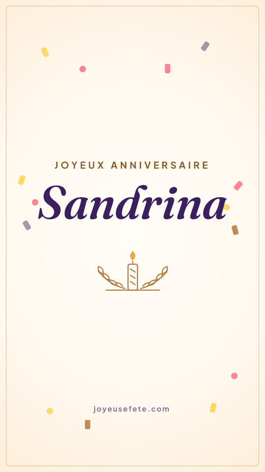 Image « Joyeux anniversaire Sandrina » au format story