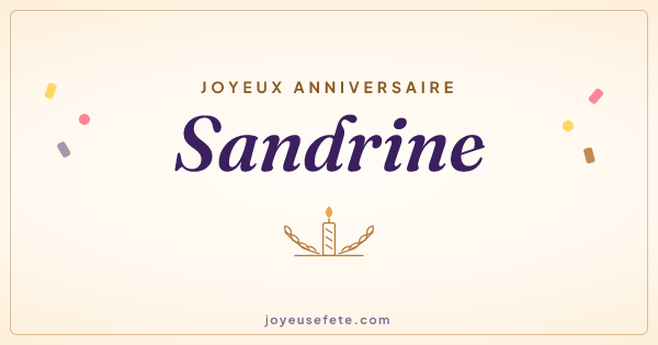 Image « Joyeux anniversaire Sandrine » au format large