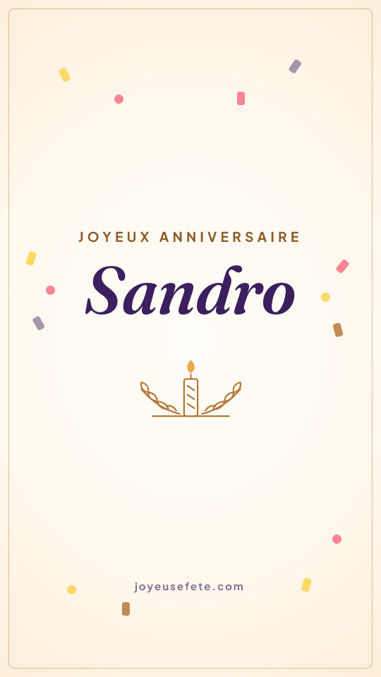 Image « Joyeux anniversaire Sandro » au format story