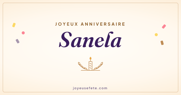 Image « Joyeux anniversaire Sanela » au format large