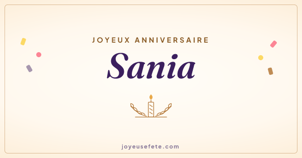 Image « Joyeux anniversaire Sania » au format large