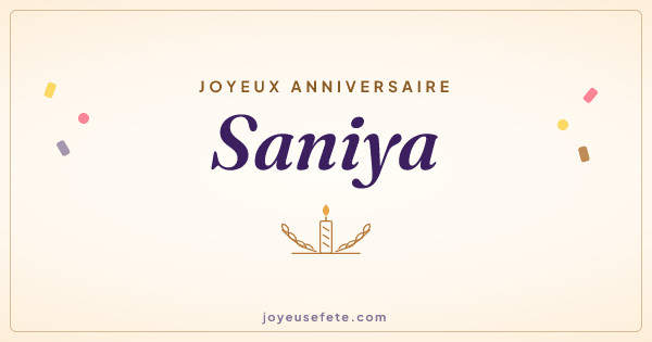 Image « Joyeux anniversaire Saniya » au format large