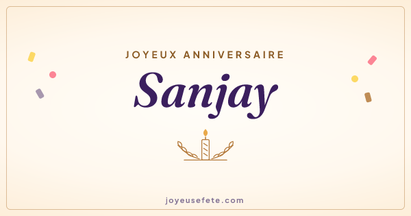 Image « Joyeux anniversaire Sanjay » au format large