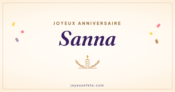 Image « Joyeux anniversaire Sanna » au format large