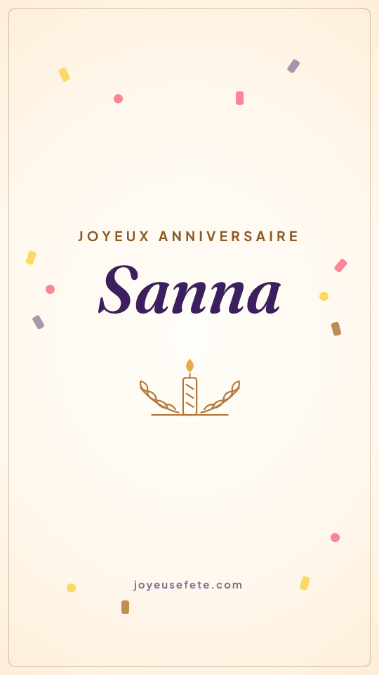 Image « Joyeux anniversaire Sanna » au format story
