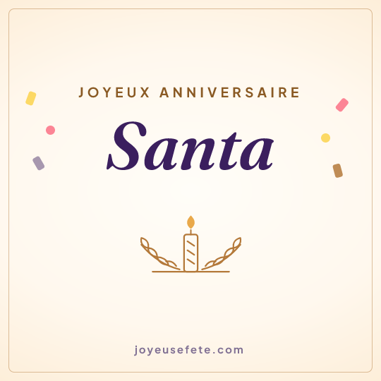 Image carrée « Joyeux anniversaire Santa » pour WhatsApp