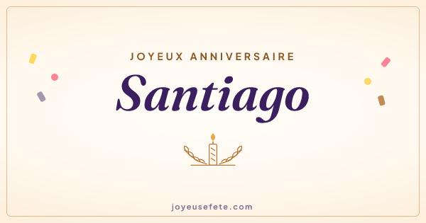 Image « Joyeux anniversaire Santiago » au format large