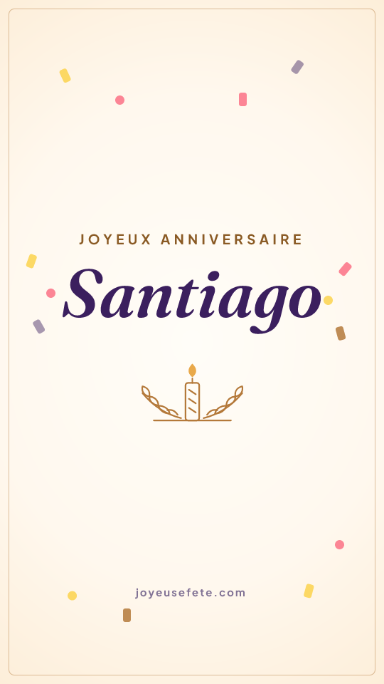 Image « Joyeux anniversaire Santiago » au format story