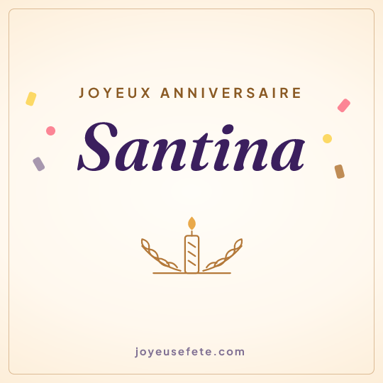 Image carrée « Joyeux anniversaire Santina » pour WhatsApp