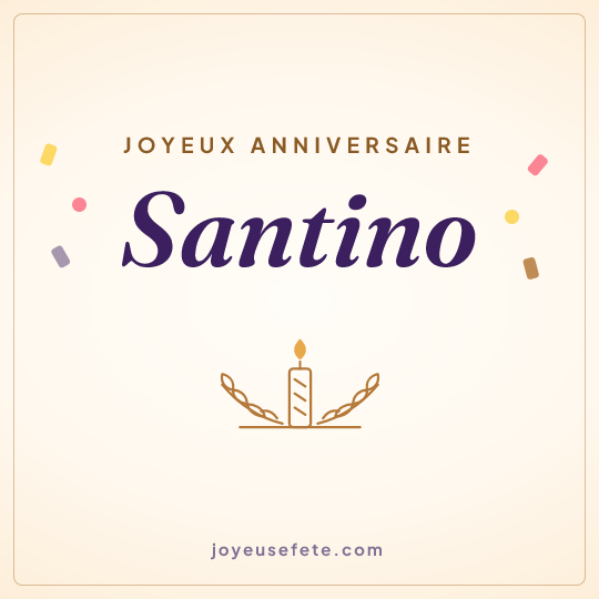 Image carrée « Joyeux anniversaire Santino » pour WhatsApp