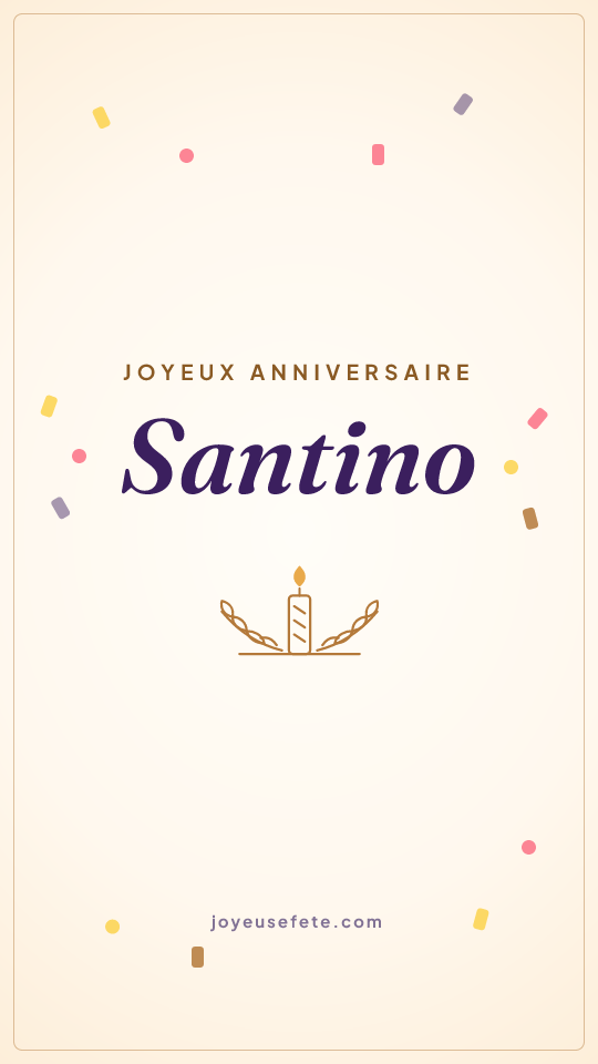 Image « Joyeux anniversaire Santino » au format story
